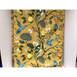 topfinel fancy hummingbird blackout curtain set of 2 floral, grommets 52”x84”